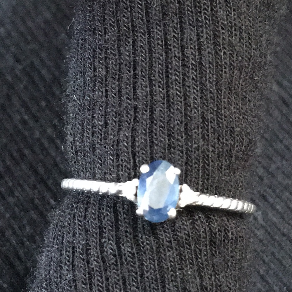 Sterling silver and sapphire ring